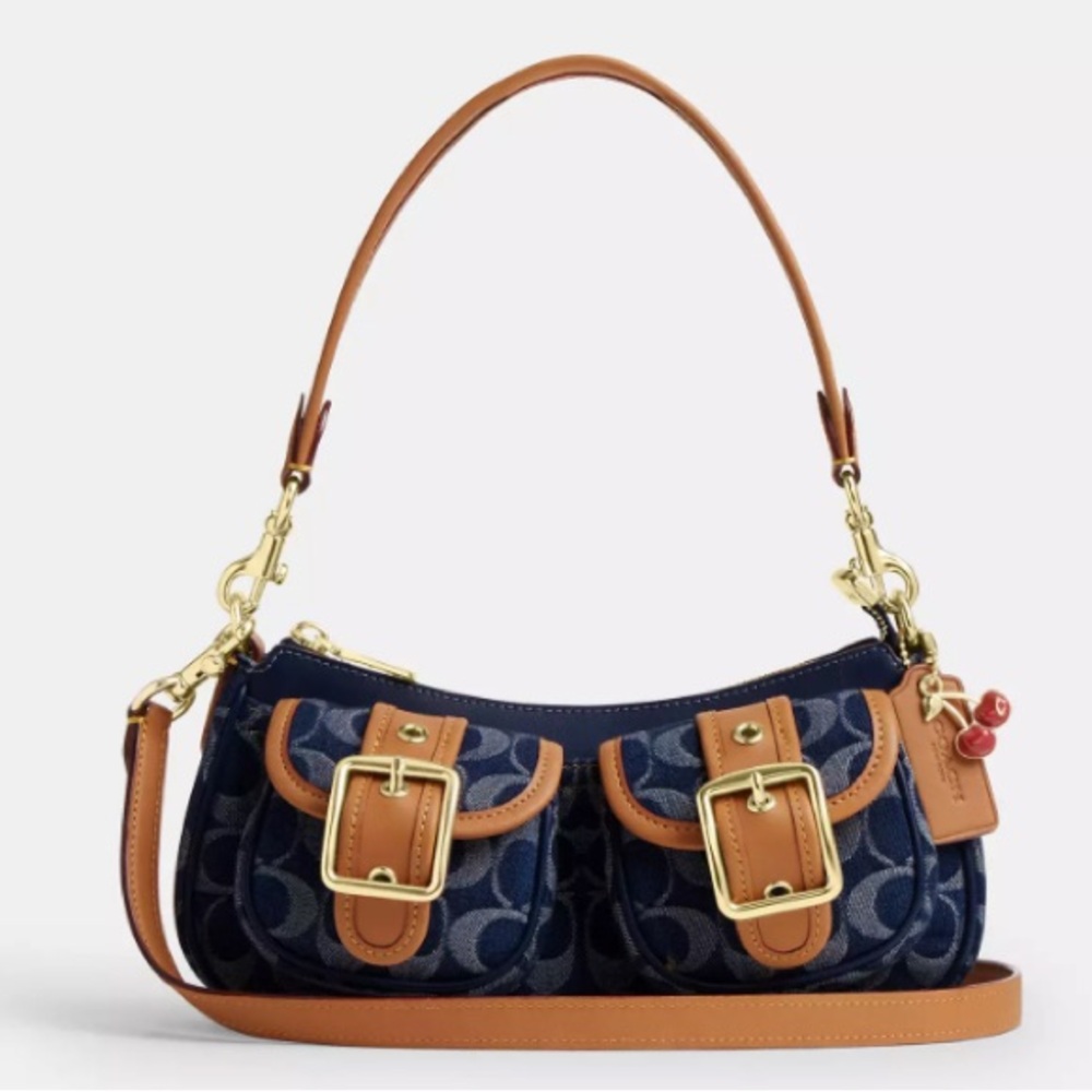 Coach Signature Denim Shoulder Crossbody Bag